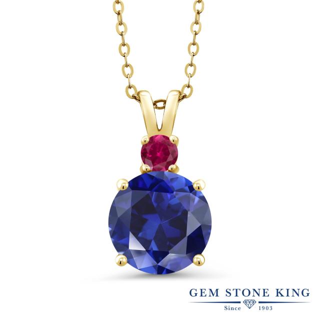 最安値に挑戦 ネックレス レディース 3 91カラット シミュレイテッド サファイア ペンダント 合成ルビー シルバー925