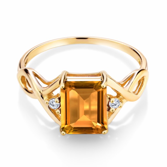 2022安い 指輪 四角い ツイの通販はau PAY マーケット - Gem Stone King ジュエリー専門 リング レディース 2.36カラット 天然 シトリン ラボグロウンダイヤモンド シルバー925 イエローゴールドコーティング お得セール