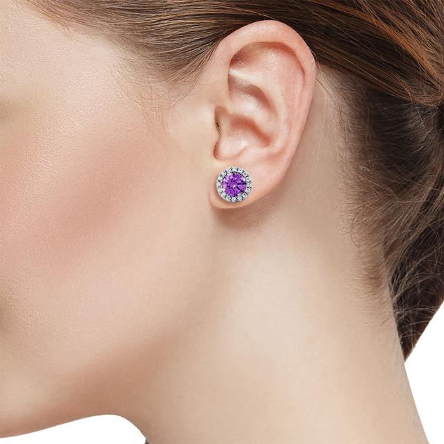 安い ピアス レディース ジルコニア パープル シルバー925 Cz 大粒 金属アレルギー対応 ついに再入荷 Carlavista Com