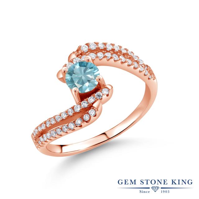 春バーゲン 指輪 リング レディース 1 47カラット 天然石 ブルージルコン シルバー925 ピンクゴールドコーティング ダブルライン ツイスト ねじれ 細 セールsale Kobeyconsultingbah Com