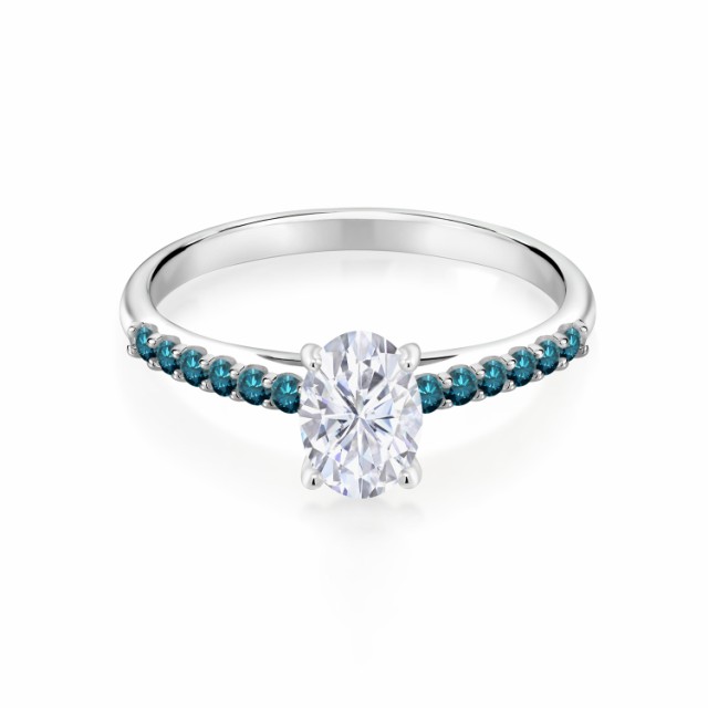 によるオリ 指輪 天然 ブルーダイヤモンド 10金 ホワイトゴールド(の通販はau PAY マーケット - Gem Stone King ジュエリー専門店|商品ロ リング レディース 1.1カラット Forever Classic モアサナイト Charles & Colvard リーブラン