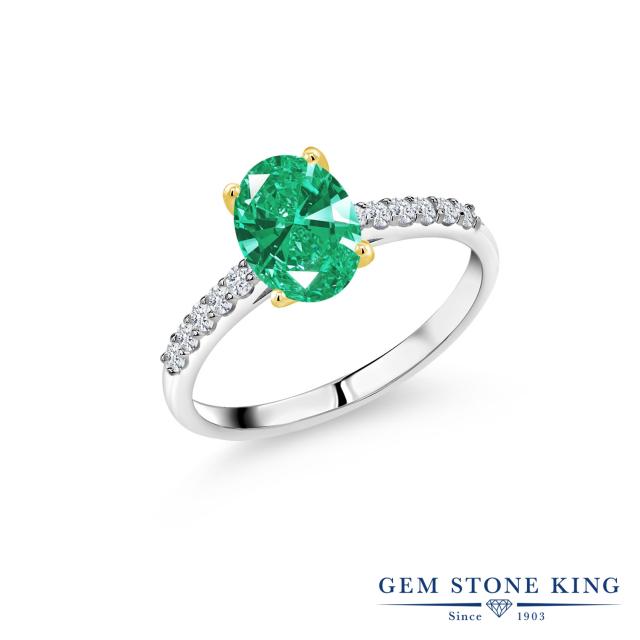 送料込 指輪 リング レディース 1 39カラット スワロフスキージルコニア グリーン 10金 ツートンゴールド K10 オーバル パヴェ Cz 大粒 マル 訳ありセール格安 Www Usawks Com