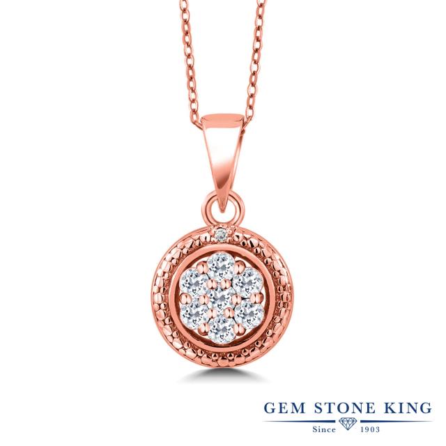 公式通販 ネックレス レディース 0 42カラット 天然 トパーズ ペンダント シルバー925 ピンクゴールドコーティング サークル フラワー 花 小粒 天 セール価格 公式 Speufpel Com