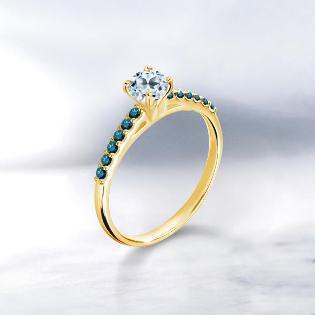 お得再入荷 指輪 一粒 パヴェ マルチスの通販はau PAY マーケット - Gem Stone King ジュエリー専門店 リング レディース 0.9カラット 天然 スカイブルートパーズ ブルーダイヤモンド 10金 イエローゴールド(K10) 超特価人気