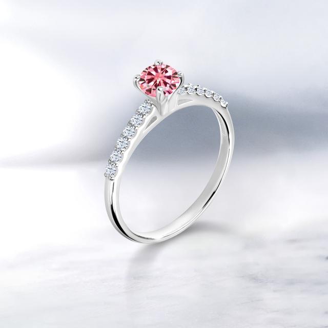 2022新品 指輪 一粒 パヴェ モアッサナの通販はau PAY マーケット - Gem Stone King ジュエリー専門 リング レディース 0.68カラット ピンク モアサナイト 合成ホワイトサファイア 10金 ホワイトゴールド(K10) 在庫新作