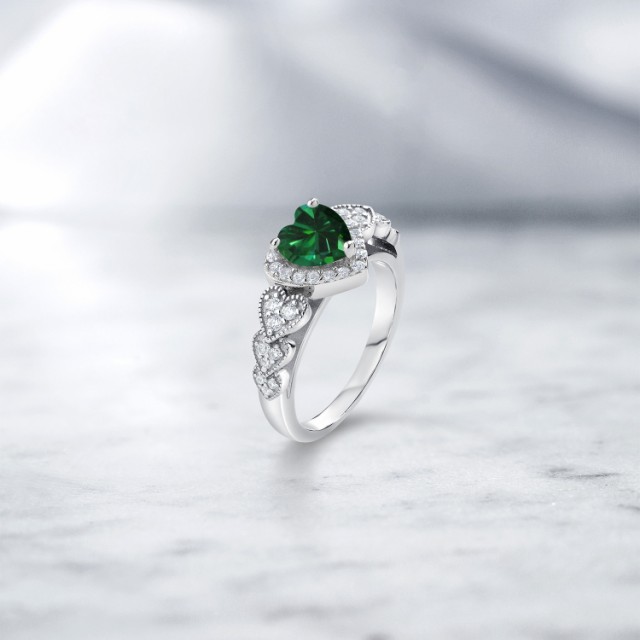 安い日本製 指輪 派手 マルチストーン 金属アレルギー対応の通販はau PAY マーケット - Gem Stone King ジュエリー専門店| リング レディース 1.13カラット ナノエメラルド シルバー925 ハート パヴェ かわいい 格安大人気