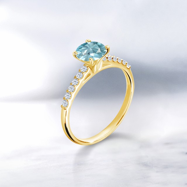 ホワイト┾ 指輪 パヴェ 大粒 マの通販はau PAY マーケット - Gem Stone King ジュエリー専門店 リング レディース 1.38カラット 天然石 ブルージルコン 合成ホワイトサファイア 10金 イエローゴールド(K10) 一粒 だきます