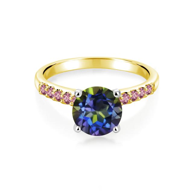 ロットナン∾ 指輪 10金 ツートンゴールド(K1の通販はau PAY マーケット - Gem Stone King ジュエリー専門 リング レディース 2.38カラット 天然石 ミスティックトパーズ (ブルー) ピンクラボグロウンダイヤモンド カラット