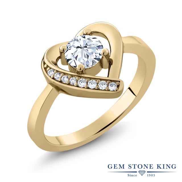 指輪 レディース リング ホワイト ジルコニア イエローゴールド 加工 パヴェ かわいい ブランド Cz クリスマス特集22 オープンハート マルチストーン