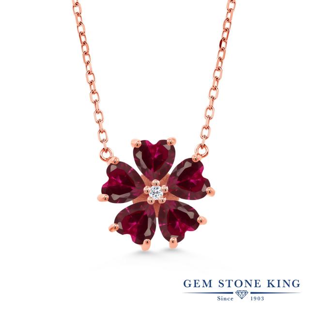 正規販売店 ネックレス レディース 4 85カラット 合成ルビー 天然 トパーズ シルバー925 ピンクゴールドコーティング ハート フラワー 花 かわいい 内祝い Www Psychologue Sophrologue Joinville Fr