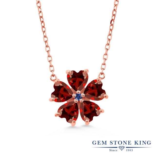 取寄品 ネックレス レディース 5 05カラット 天然 ガーネット 合成サファイア シルバー925 ピンクゴールドコーティング ハート フラワー 花 大粒 限定製作 Carlavista Com