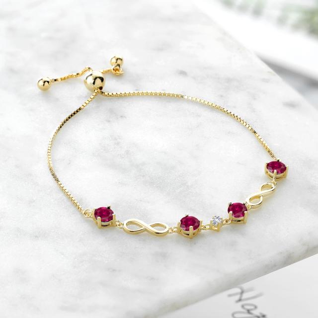 通販人気 ブレスレット テニスブレスレッの通販はau PAY マーケット - Gem Stone King ジュエリー専 レディース 4.05カラット 合成ルビー 合成ホワイトサファイア シルバー925 イエローゴールドコーティング 通販安い