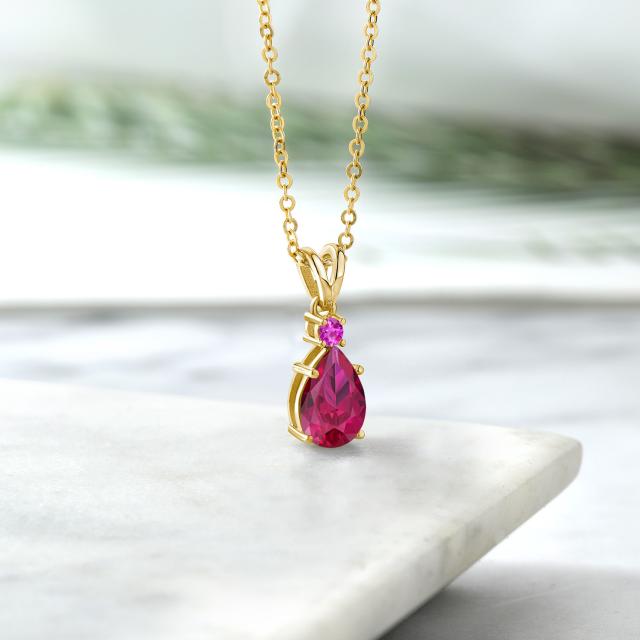 高評価特価 ネックレス しずく ドの通販はau PAY マーケット - Gem Stone King ジュエリー専門 レディース 1.05カラット 合成ルビー ペンダント ピンクサファイア シルバー925 イエローゴールドコーティング 雫 超歓迎安い