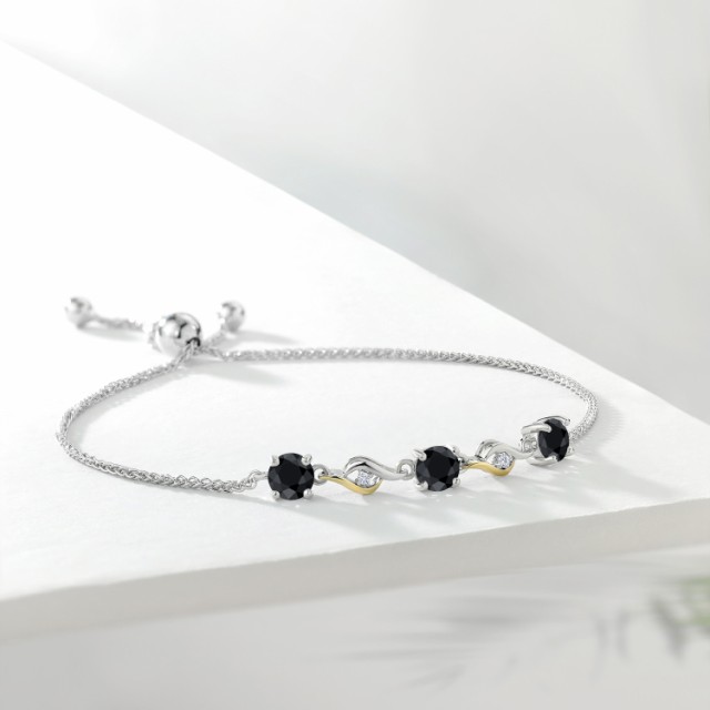 通販限定品 ブレスレット 誕生石 金属アレルギー対応の通販はau PAY マーケット - Gem Stone King ジュエリー専門 レディース 2.09カラット 天然 ブラックサファイア ラボグロウンダイヤモンド 3連 天然石 9月 格安国産