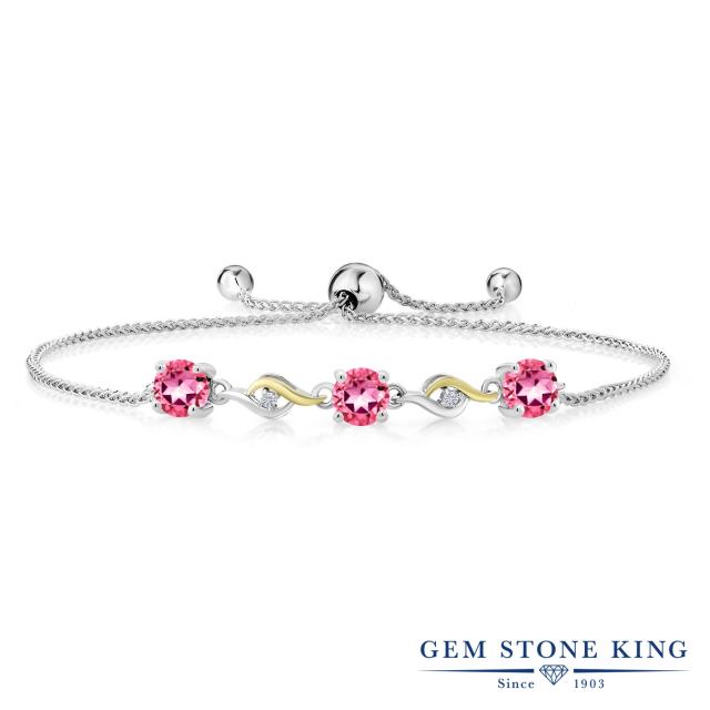 お買い求めしやすい価格 ブレスレット レディース 1 97カラット 天然石 ピンクトパーズ スワロフスキー ラボグロウンダイヤモンド 3連 プレゼント 女性 彼女 誕生 数量は多 Keita Com Br