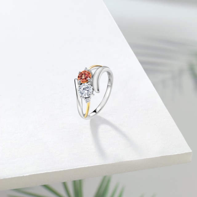 豊富な在庫 指輪 ダブルストーン プの通販はau PAY マーケット - Gem Stone King ジュエリー専門 リング レディース 1.52カラット 天然石 エクスタシーミスティックトパーズ ラボグロウンダイヤモンド 2連 大粒 得価人気