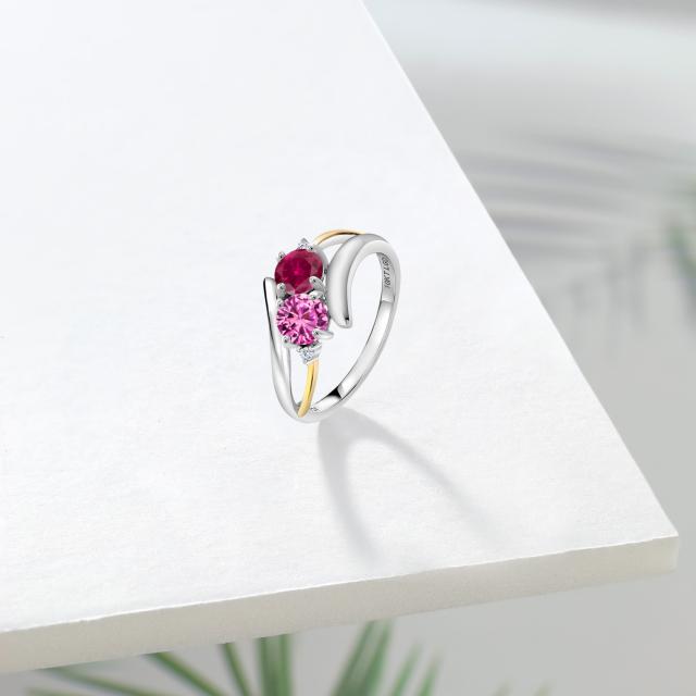 人気限定品 指輪 ダブルストーン 金属アレルの通販はau PAY マーケット - Gem Stone King ジュエリー専門 リング レディース 1.57カラット 合成ルビー 合成ピンクサファイア ラボグロウンダイヤモンド 2連 大粒 安い超歓迎