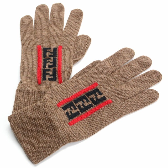 【2022A/W新作★送料無料】 手袋-フェンディ FENDI メンズ－グローブ FFロゴ ウール FXY010 AA11 F19SE ブラウン系 bos-15 warm-03 glove