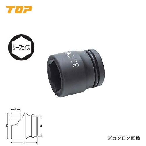トップ工業 TOP 3/4”インパクト用ソケット(差込角19.0mm) PT-624