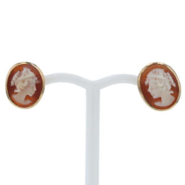 セール価格 公式 K18yg イエローゴールド ピアス シェル カメオ 貴婦人 女性 人物 横顔 シンメトリー デザイン 新品仕上済 El 新着商品 Theblindtigerslidell Com