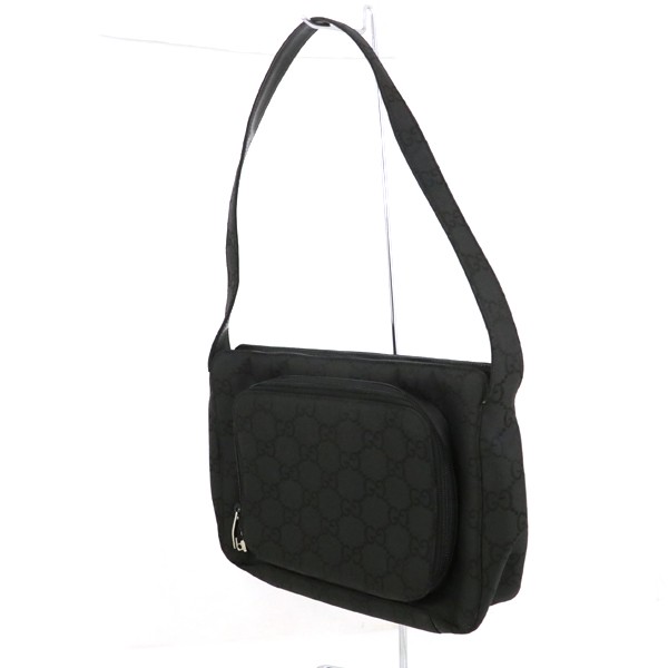 レビューで送料無料】 グッチ GUCCI ワンショルダーバッグ ブラック GG ...