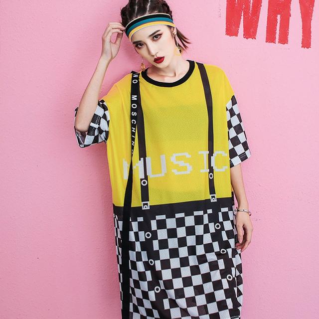 ワンピース ロング丈 トップス レディース ロングカットソー メッシュ 格子柄 ワンピ イエロー 黄色 半袖 Tシャツの通販はau Pay マーケット Another Me アナザーミー 商品ロットナンバー