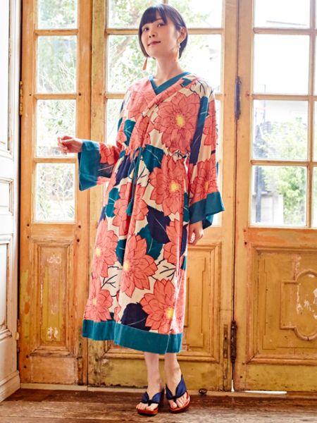 倭物やカヤ 公式 葉菊ならいワンピース 和柄 和モダン ファッション ワンピース 7ia 0126の通販はau Pay マーケット チャイハネ 商品ロットナンバー