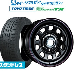 スタッドレスタイヤ ホイール4本セット MLJ デイトナ SS ブラック(赤青ライン) 16インチ 7.0J トーヨー ウィンタートランパス TX 215/65R