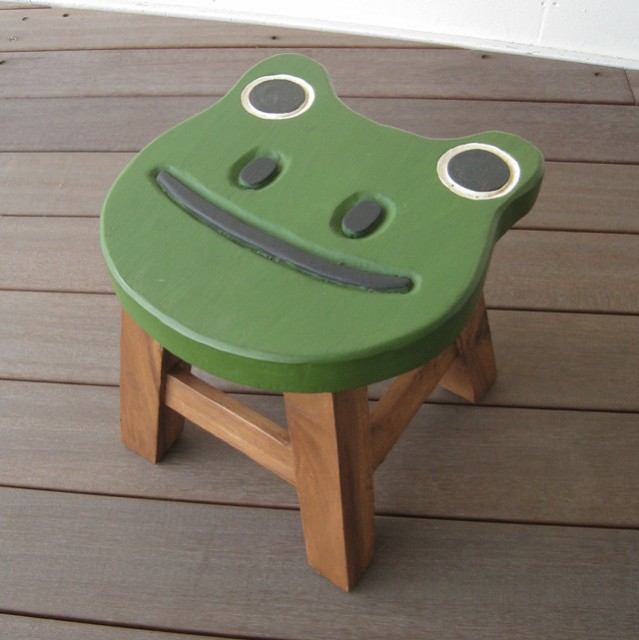 カエル スツール キッズチェア 木製 子供用椅子 かわいい プレゼント