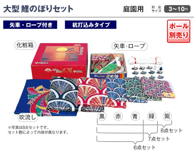 限定セール こいのぼり PAY マーケット - 人形広場 au PAY マーケット店| 鯉のぼり庭園用 庭用徳永のぼり 鯉幟 家紋・名前入可能 セット各種(ポール別売)太陽セット5m8点セット「黄金の輝きの通販はau 高評価国産