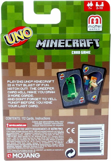 おしゃれ人気 Mattel Games Uno マインクラフト版 Fpd61 カードゲーム セール品 Carlavista Com