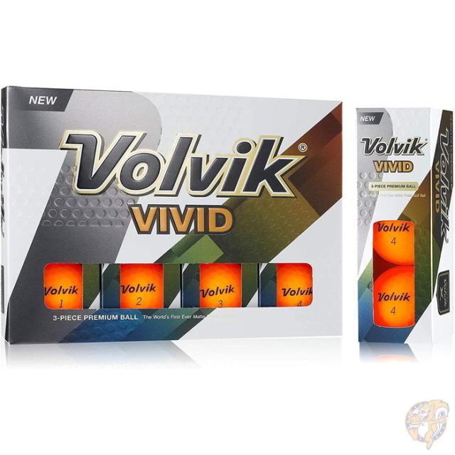 ビビットゴルフボール ゴルフ ボルビック ゴルフボール Volvik ビビットゴルフボール マットシャーベットオレンジ 1ダース