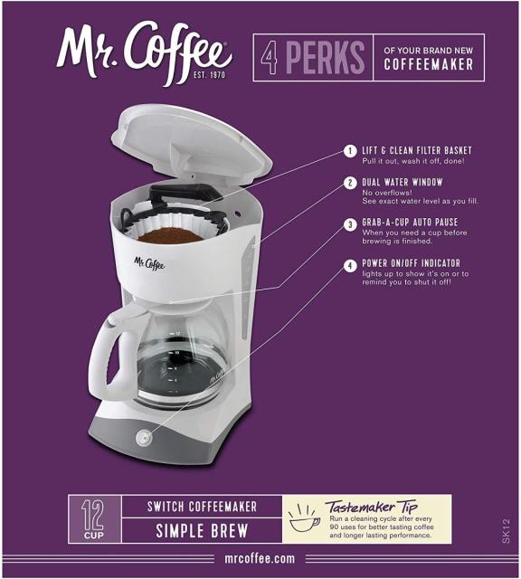 数量は多 ミスターコーヒー コーヒーメーカー Mr Coffee Sk12 Rb 12カップ ドリップ式 絶対一番安い Www Nescon Es