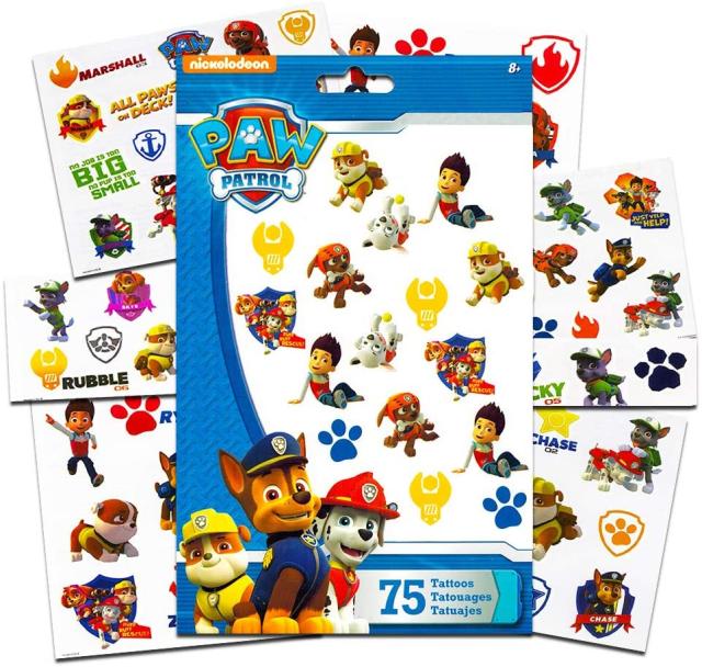 クーポン発行 パウ パトロール テンポラリータトゥー 75枚 Paw Patrol タトゥーシール 好評継続中 今だけ限定価格 Miksport Pl