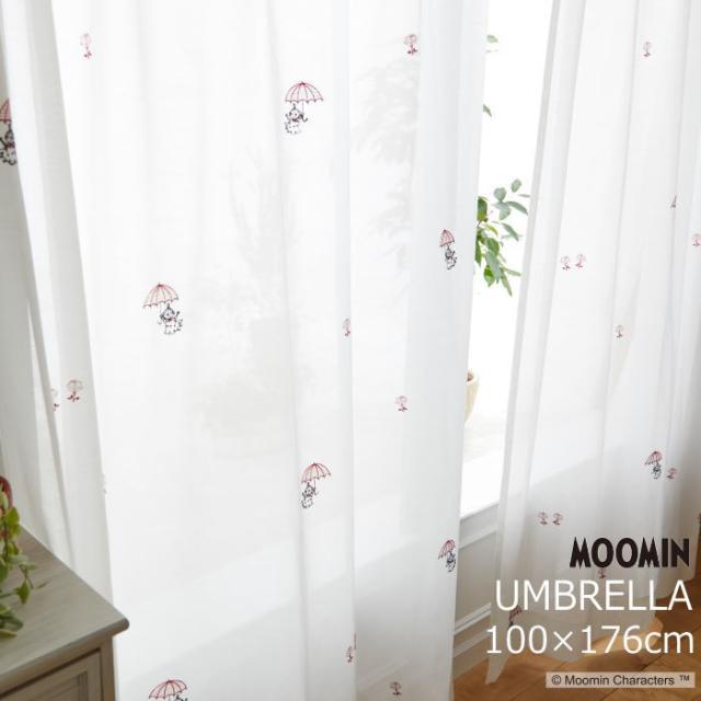 在庫処分特価 レースカーテン 北欧 ムーミン 100 176cm 1枚入り アンブレラ リトルミイ 刺繍 かわいい おしゃれ シンプル 既製カーテン ウォッ 超人気の Www Endocenter Com Ua