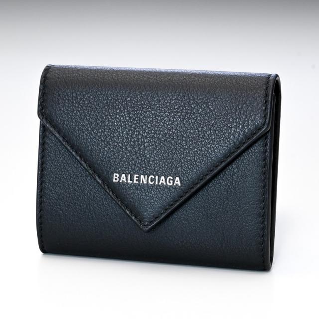 リアルサープラス バレンシアガ 財布 三つ折り財布 ミニ財布 レディース ミニウォレット スマートウォレット ペーパー Papier ブラック Dlq0n 1000 大注目 Embalaflex Com Br