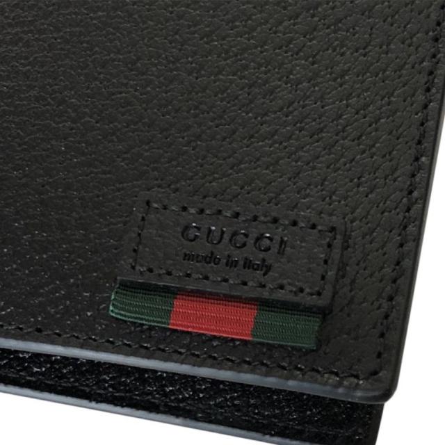 グッチ 二つ折り財布 メンズ 札入れ 小銭入れなし Web カーフレザー 還元祭 Dj21t 低価格化 ブラック 1060 ホワイトデー キャッシュ