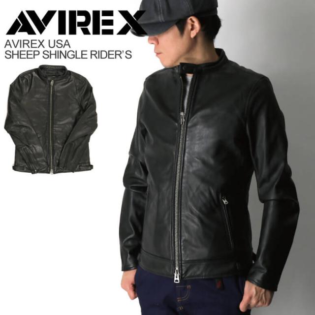 Avirex アビレックス アヴィレックス シープ シングル ライダース レザージャケット メンズ 革ジャン 新登場 レディース