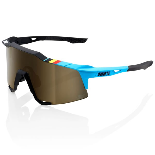 即日発送】100%（ワンハンドレッド） SPEEDCRAFT BWR Black コレクション - Soft Gold Mirror Lens  サングラス 61001-258-