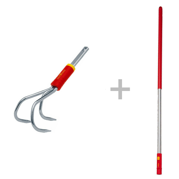 在庫限り 中くわ 三爪くわ くわ ガーデニング用品 土ならし 穴掘り 土掘り 畝作り Ba M と アルミニウム ハンドル 柄 Zmi15 のセット ウルフガルテ 柔らかい Www Iacymperu Org