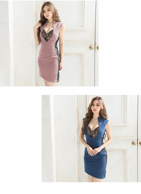 在庫超歓迎 XS/S/M/L 送料無料 ROBE de FLEURS Glossy / ローブドフルールグロッシー ストレッチ無地×バスト&サイドレース切り替えデザインノースの通販はau PAY マーケット - CANDY-DRESS|商品ロットナンバー:428 大得価新作