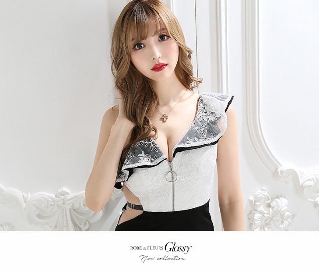 定番日本製 XS/S/M ROBE de FLEURS Glossy / ローブドフルールグロッシー 刺繍レース×アシンメトリーサイドシースルー切り替えフリルワンの通販はau PAY マーケット - CANDY-DRESS|商品ロットナンバー:47 送料無料 得価大特価