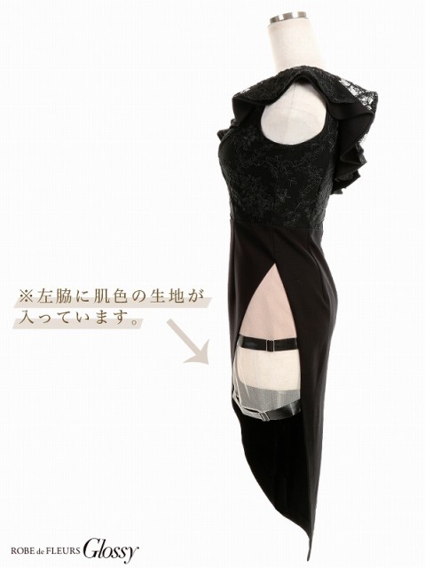 定番日本製 XS/S/M ROBE de FLEURS Glossy / ローブドフルールグロッシー 刺繍レース×アシンメトリーサイドシースルー切り替えフリルワンの通販はau PAY マーケット - CANDY-DRESS|商品ロットナンバー:47 送料無料 得価大特価