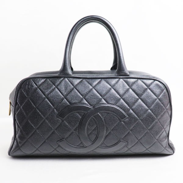 ★ シャネル CHANEL マトラッセ ミニ ボストン ハンドバッグ キャビアスキン A20997 ブラック/ゴールド金具 ★【中古】【質屋出品】