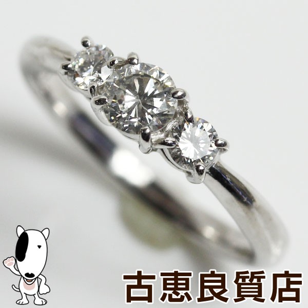 【予約受付中】 MR1371【】 Pt プラチナ リング 指輪 Pt900 D.0.52ct 3.9g サイズ11.5号 3粒ダイヤ ダイヤモンド リング【質屋出品】, d-ポケット 174288af