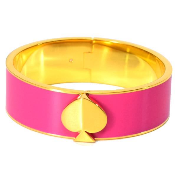 ケイトスペード バングル 人気ブランド Katespade メタル エナメル スペード ブレスレット フラミンゴピンク ヘリテージ