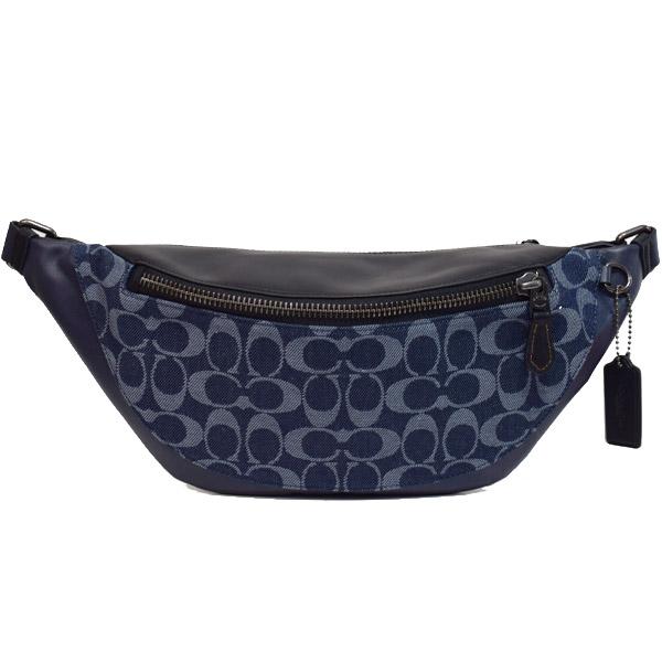 コーチ バッグ Coach メンズ デニム カーフレザー シグネチャー ウォーレン ベルトバッグ 2way ワンショルダー バックパック ウエスト ボ