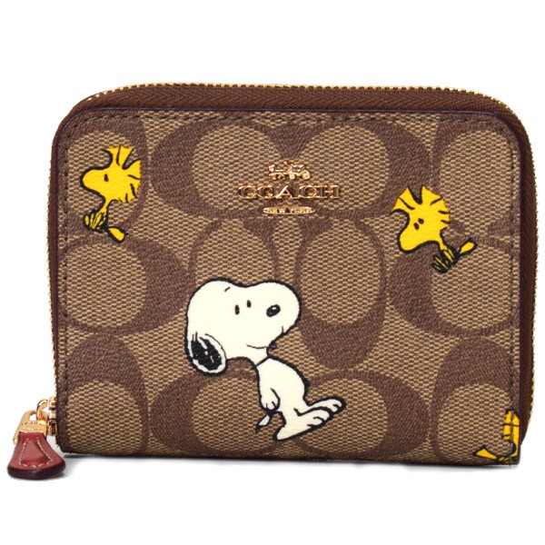 コーチ COACH×PEANUTS スナップウォレット ウッドストック柄