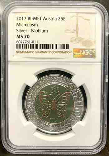 超歓迎 アンティークコイン 17オーストリア25ユーロミクロコスムシルバー ニオブコイン Ngc Ms 70 17 Austria 25 Euro Microcosm Silver Ni 楽天ランキング1位 Olsonesq Com