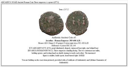 最新作格安 アンティークコイン ARCADIUS 383AD Ancient Roman Coin Three emperors w spears i25712の通販はau PAY マーケット - アンティークコイン専門店｜商品ロットナンバー：489032431 大得価限定SALE